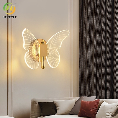 لامپ دیواری مدرن پروانه لوکس هتل تخت و تلویزیون اتاق خواب دیوار LED سه رنگ نور