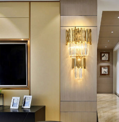 عرض 350 میلی متر ارتفاع 550 میلی متر چراغ دیواری کریستال شیشه ای پست مدرن برای هتل