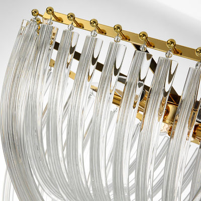 لوستر لوله شیشه ای لامپ آویز کریستالی دکوراسیون مدرن رنگ طلایی
