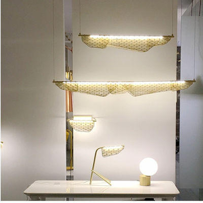 مشبک طلایی فلزی مشبک LED آویز روشن مدرن برای خانه