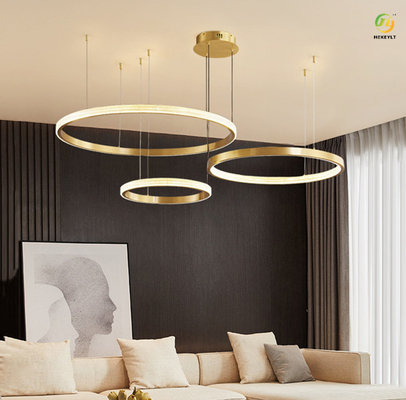 چراغ حلقه ای مدرن آینه تیتانیوم LED برای خانه / هتل / نمایشگاه