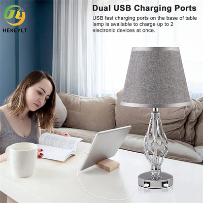 لامپ رومیزی شارژ USB با تاچ لمسی یکپارچهسازی با سیستمعامل برای اتاق خواب هتل