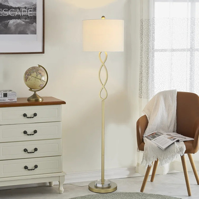فلزی پارچه ای طلای سفید 59 اینچی دکوراسیون داخلی روشنایی کف مدرن