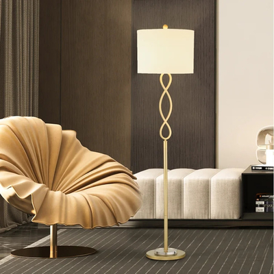 فلزی پارچه ای طلای سفید 59 اینچی دکوراسیون داخلی روشنایی کف مدرن