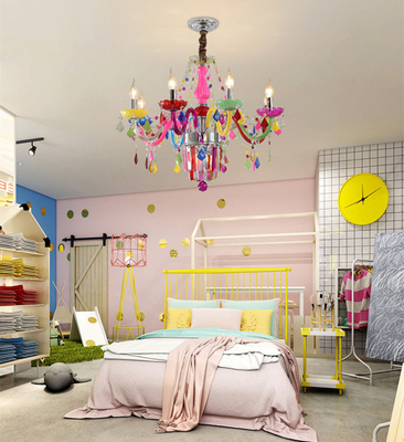 اتاق خواب کودکان لوستر شیشه ای کریستال لوستر رنگارنگ رویایی ماکارون دوست داشتنی