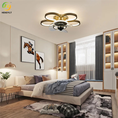 پنکه سقفی LED فلزی فلاش طلایی / مشکی 48 واتی برای اتاق های کوچک
