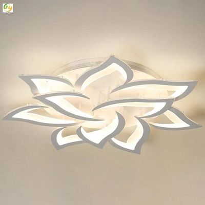 اکریلیک هنری اتاق خواب مدرن چراغ سقفی ال ای دی گل سفید تزئینی ساده