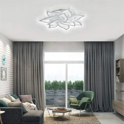 اکریلیک هنری اتاق خواب مدرن چراغ سقفی ال ای دی گل سفید تزئینی ساده