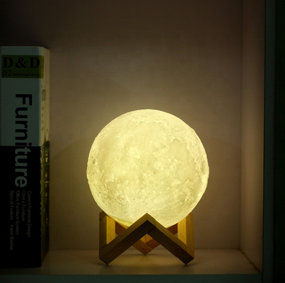 لامپ ماه پرینت سه بعدی کوچک برای کودکان با کنترل از راه دور خلاقانه لمسی Muti Colors