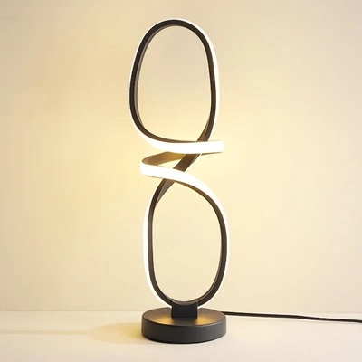 چراغ رومیزی مینیمالیست ال ای دی فلزی هندسی مشکی مدرن نوردیک