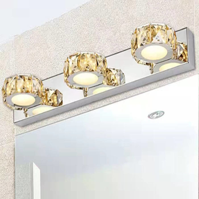 چراغ دیواری کریستال حمام داخلی لامپ آینه ای از جنس استنلس استیل