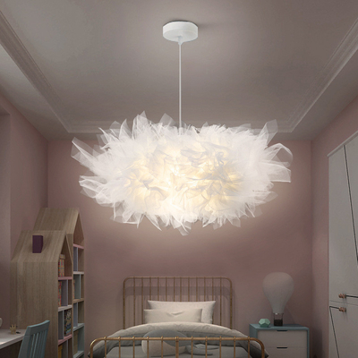 نور مدرن نوردیک نوار سفید نوار LED لوستر ساده ابری سفید لعل نور برای اتاق خواب